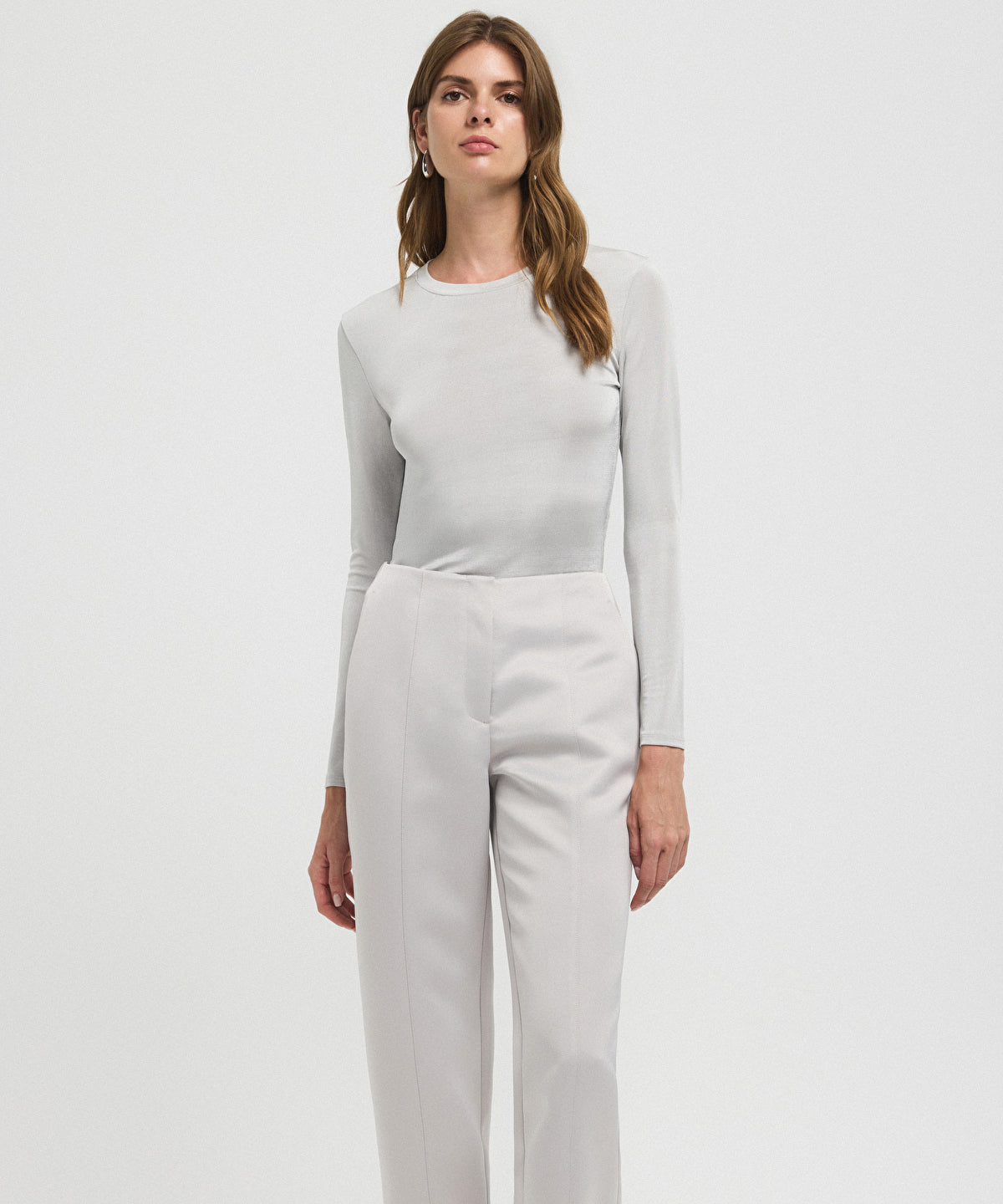 High-Waist Carrot Fit Trousers