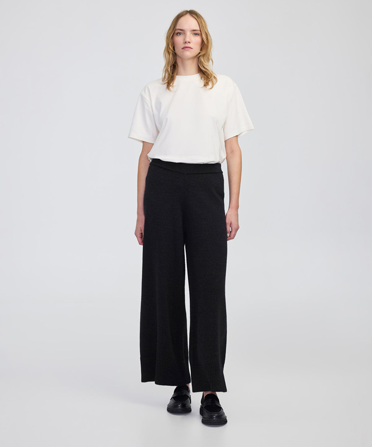 Wide-Leg Knit Trousers