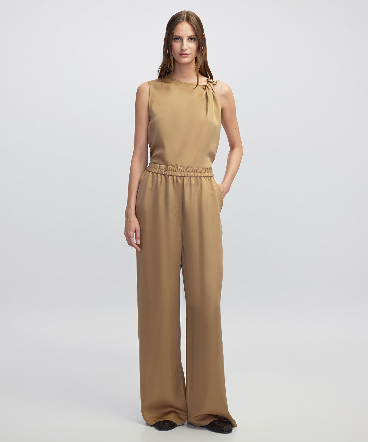 Elastic Waist Viscose Trousers