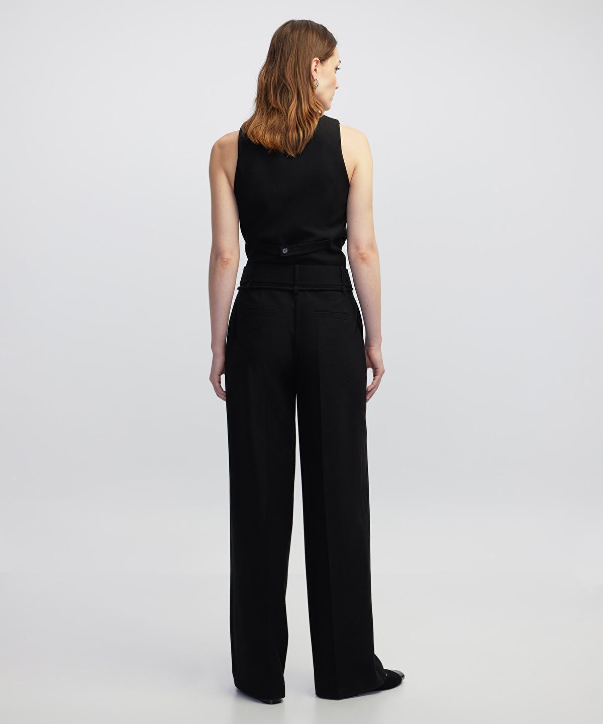 Zoomed Tie Waist Wide Leg Fit Trousers