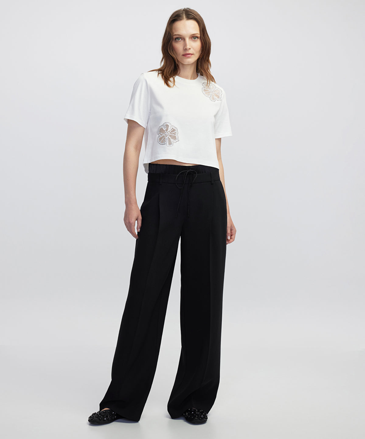 Zoomed Double Waist Wide Leg Trousers