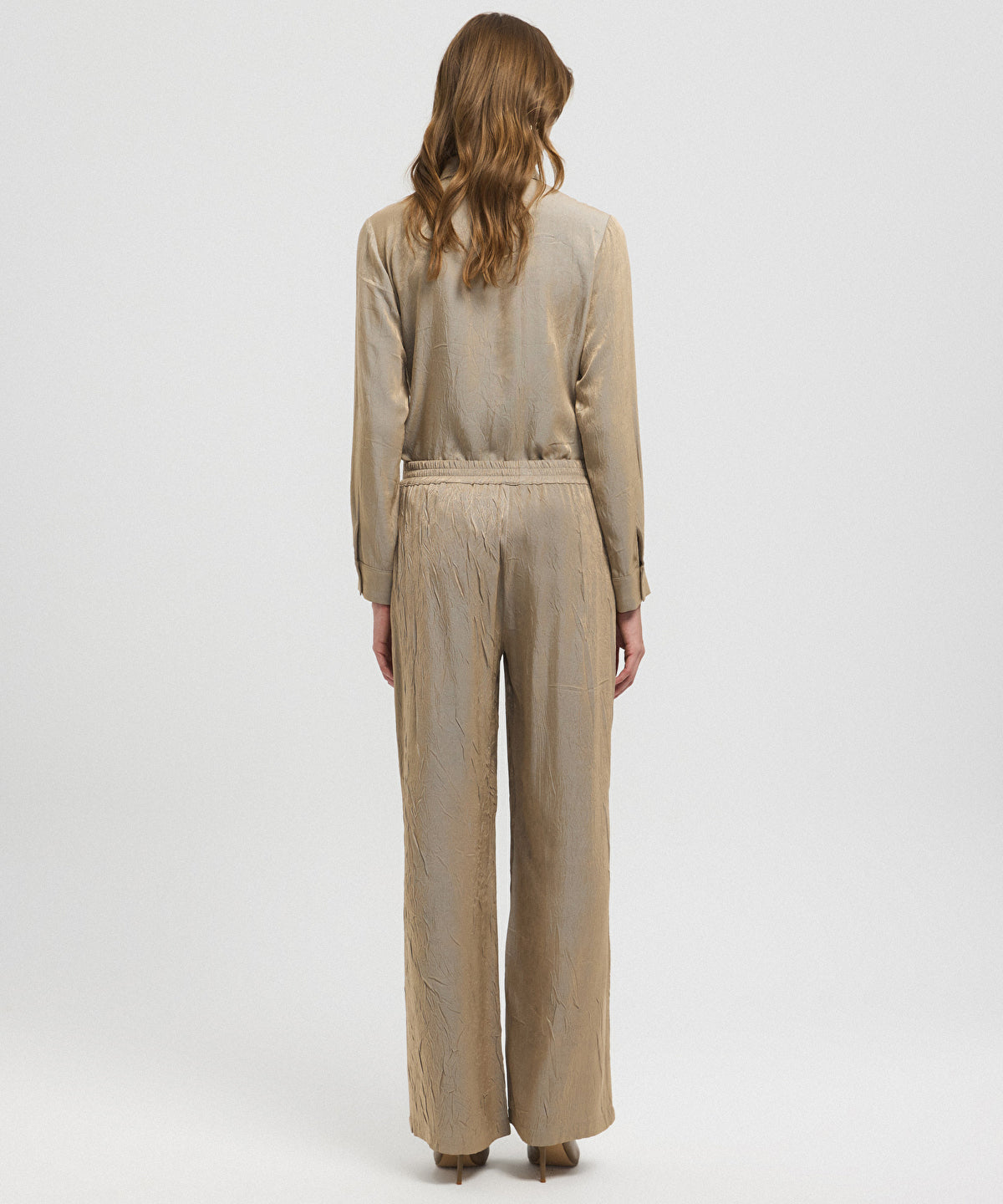 Textured Wide-Leg Trousers