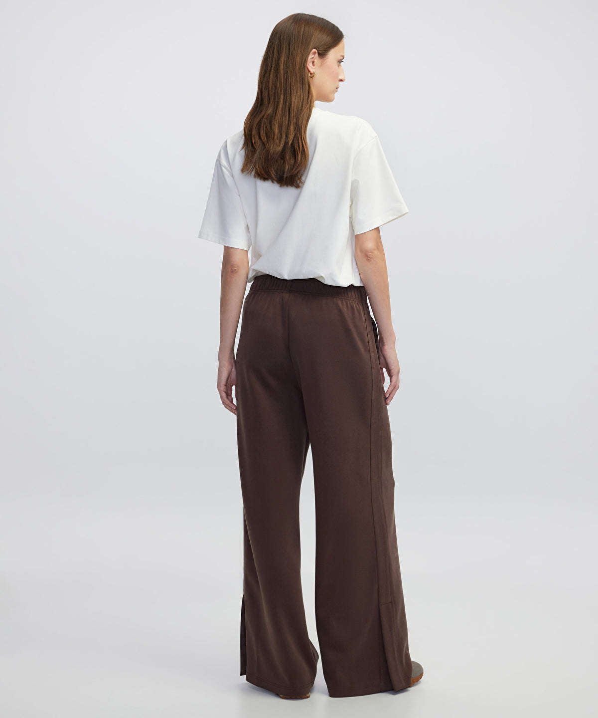 Elasticated Waist Wide-Leg Trousers