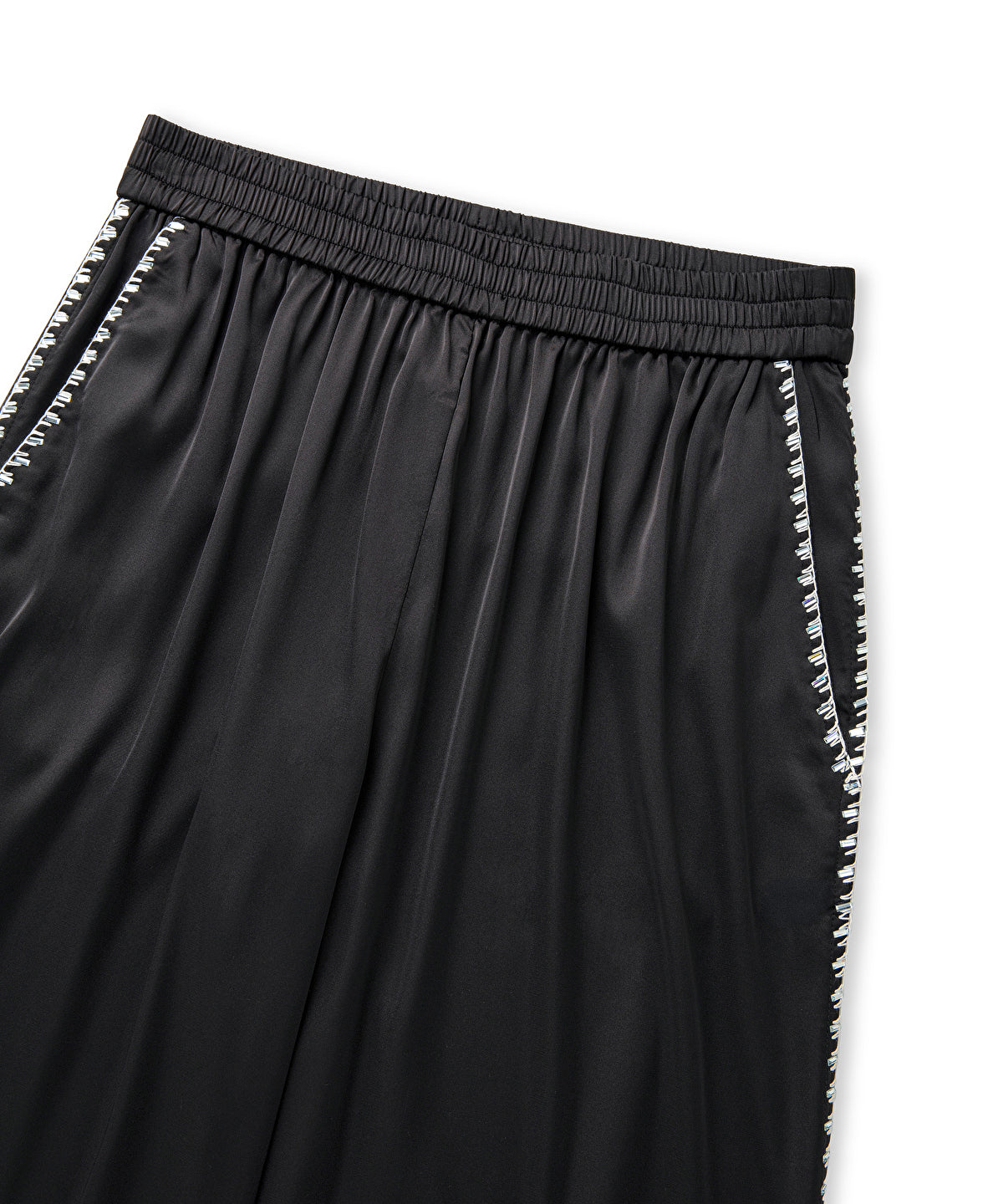 Strass-Trim Wide-Leg Trousers