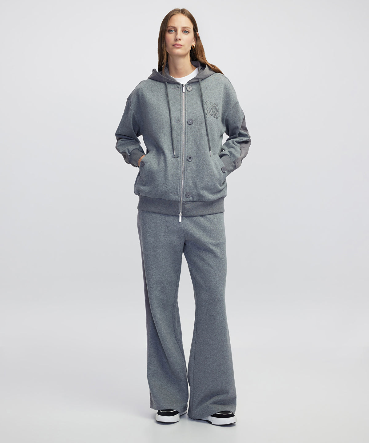 Zoomed Color-Block Wide-Leg Trousers