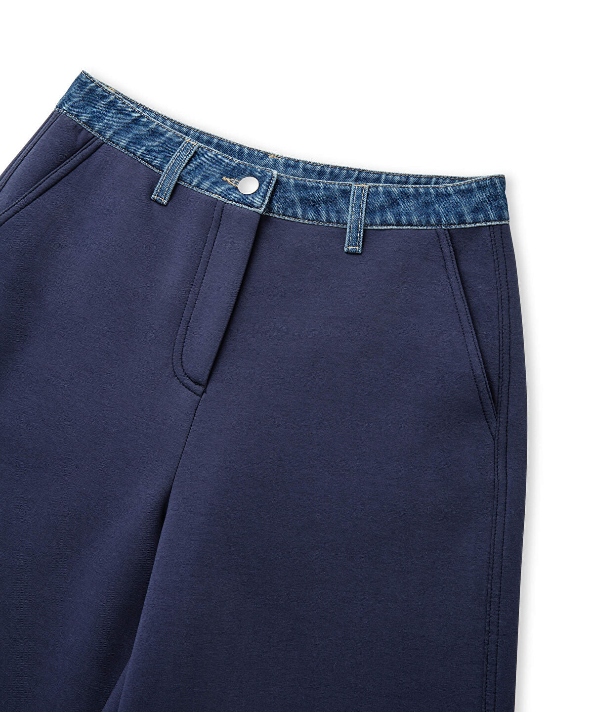 Denim-Trimmed Trousers