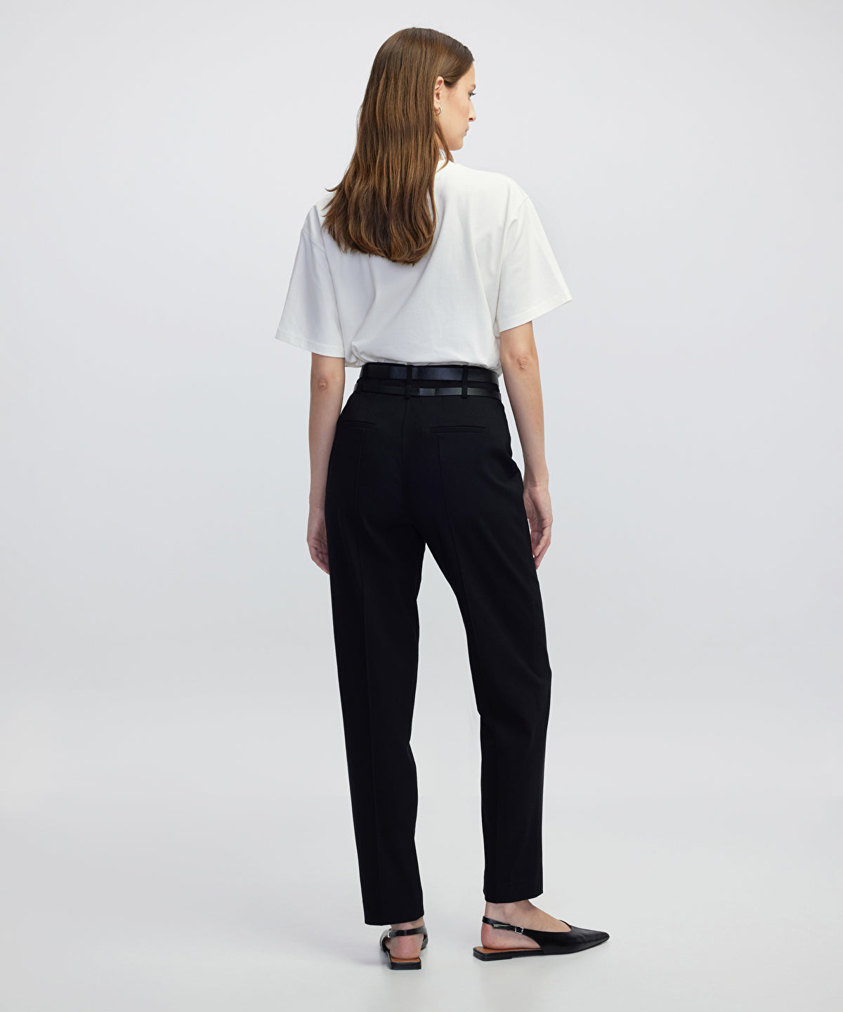 Zoomed Double Belt Carrot Trousers