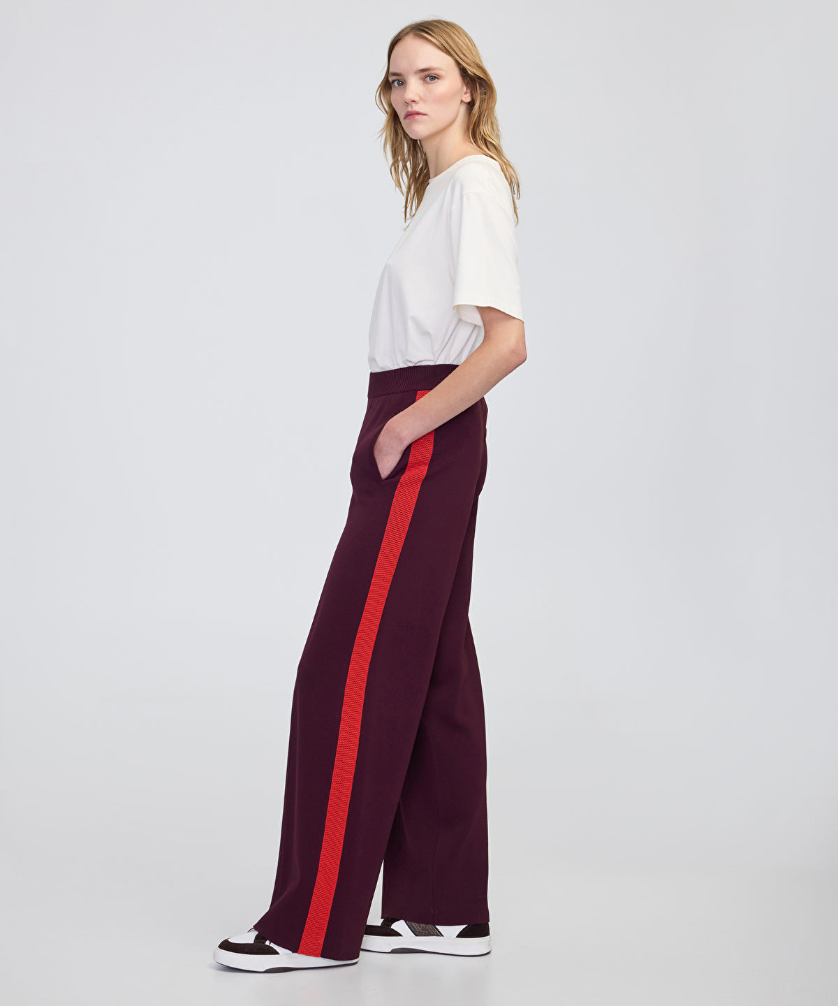 Color-Block Wide-Leg Trousers