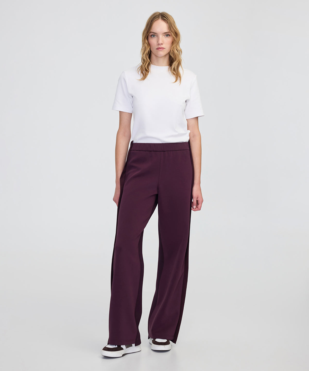 Color-Block Wide-Leg Trousers