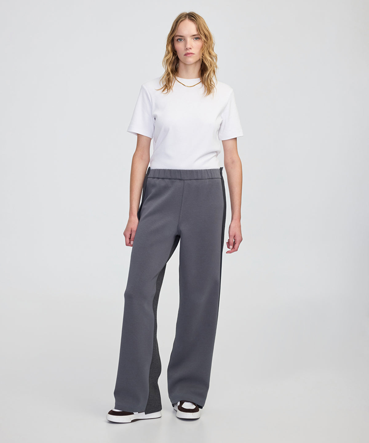 Color-Block Wide-Leg Trousers