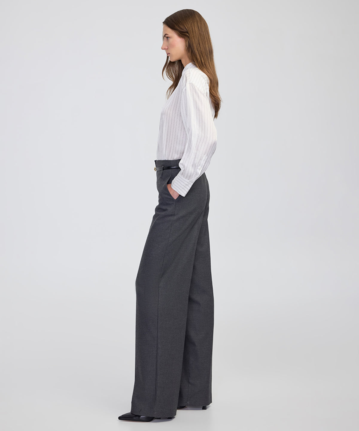 Belted Wide-Leg Trousers