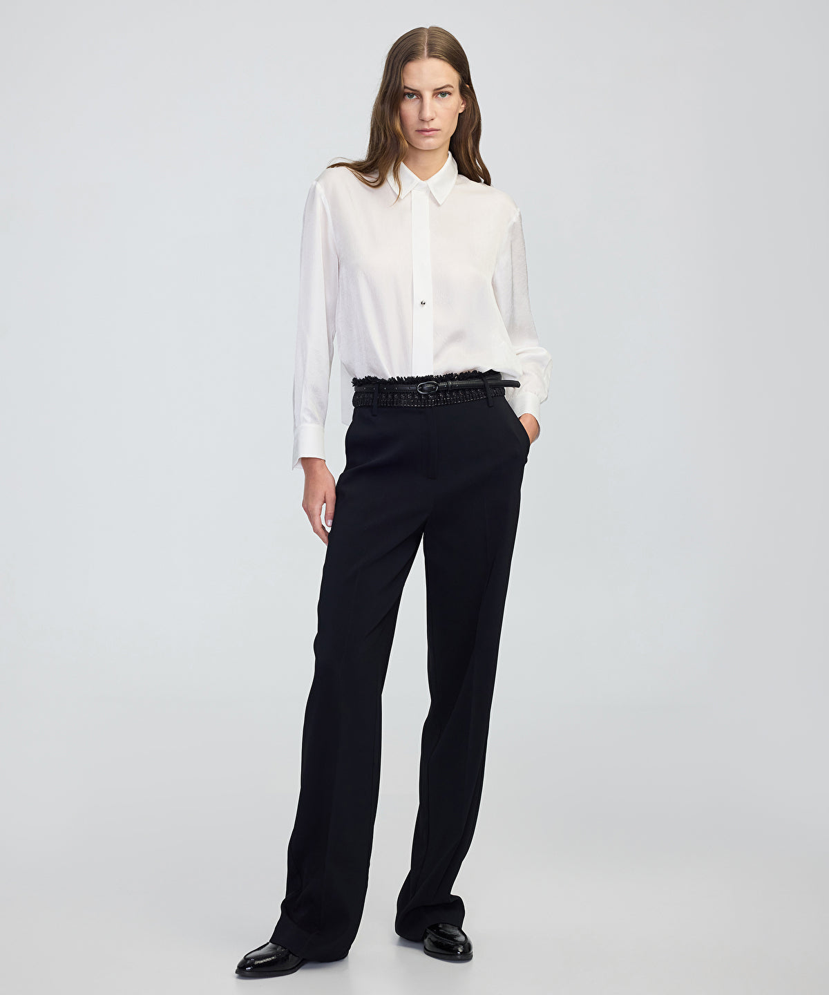 Mixed Straight-Leg Trousers