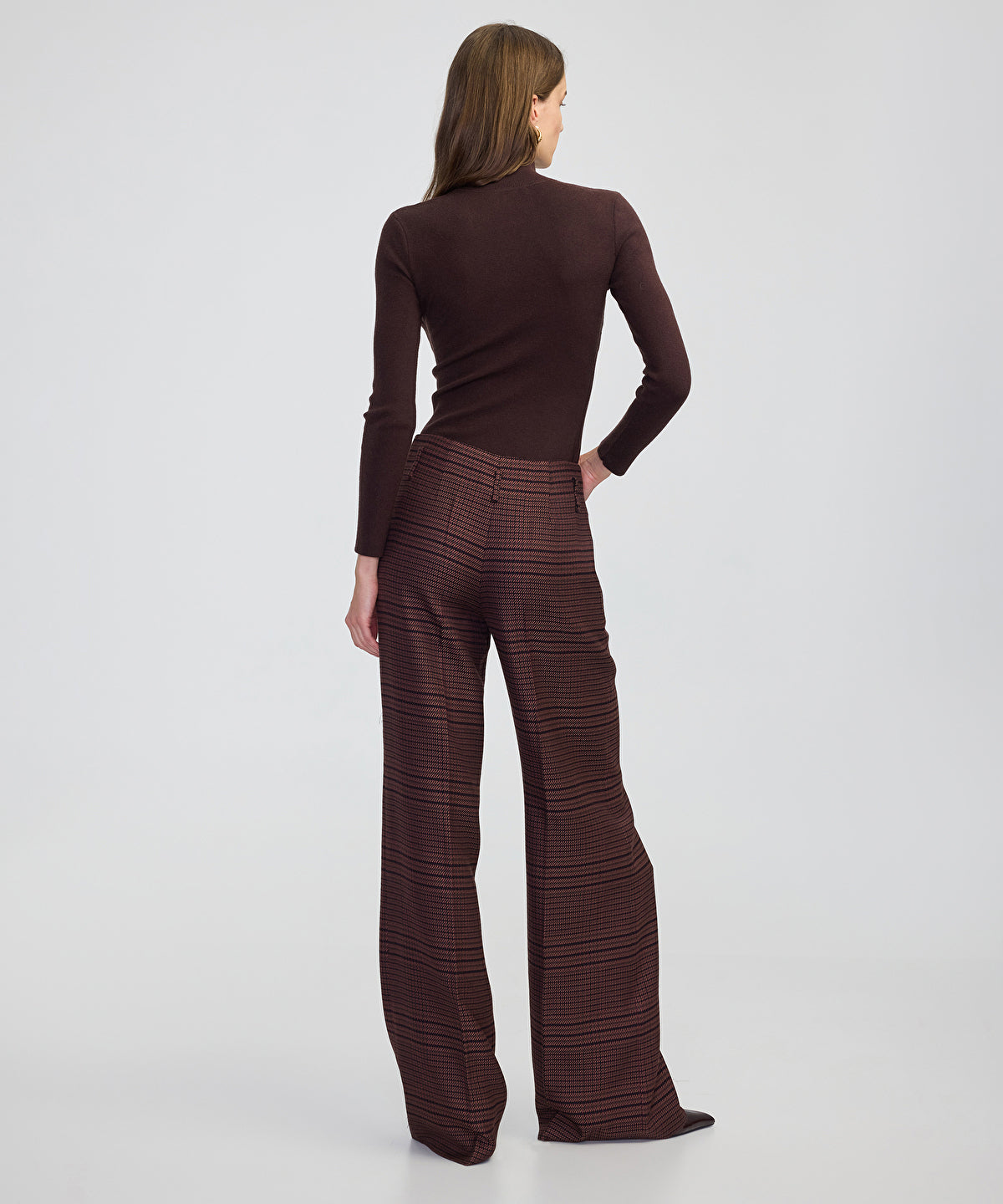 Plaid Wide-Leg Trousers