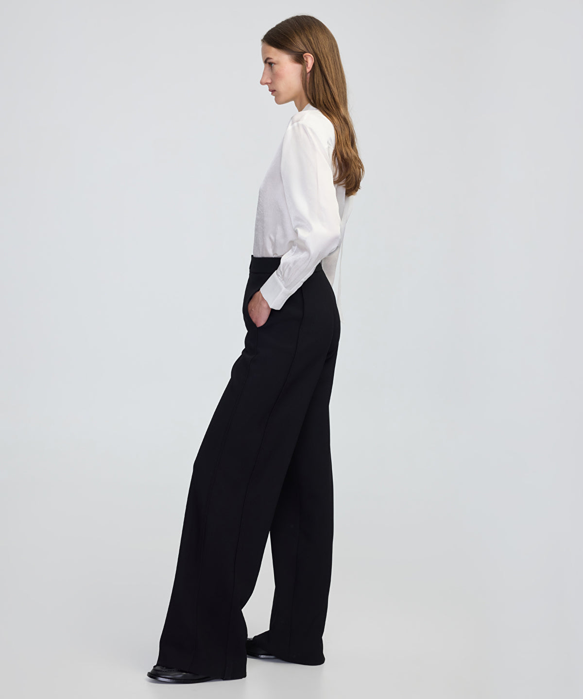 Side-Panel Wide-Leg Trousers
