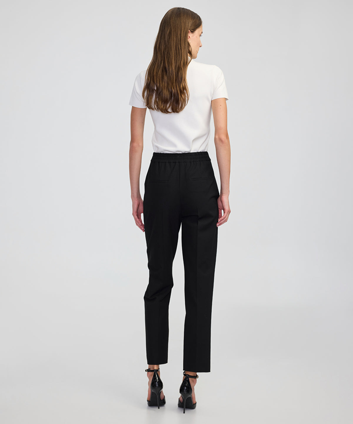 Contrast-Piping Cigarette Trousers