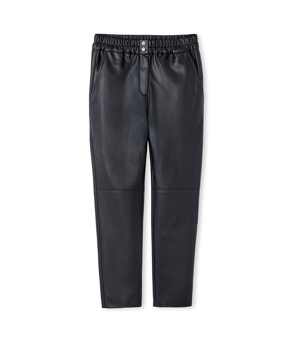 Leather-Effect Carrot-Fit Trousers