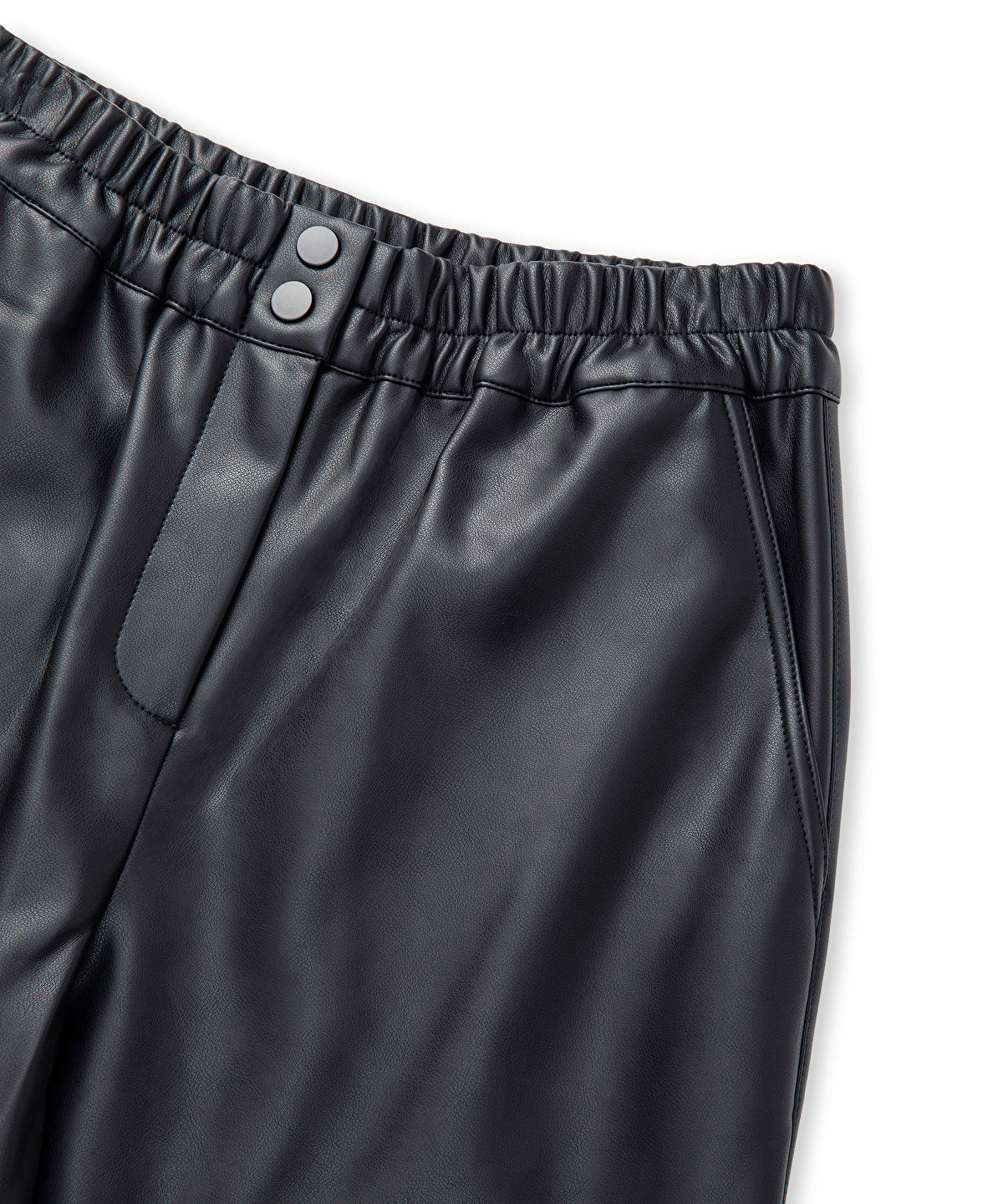 Leather-Effect Carrot-Fit Trousers