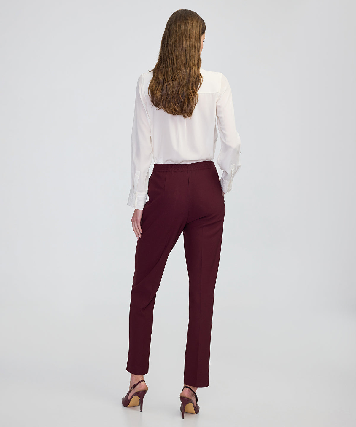 Elastic-Back Cigarette Trousers