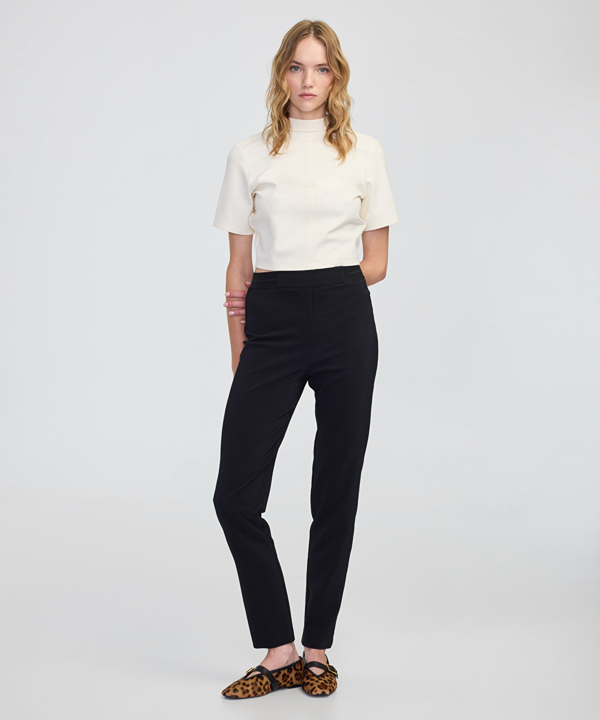 Metallic Stripe Skinny Trousers