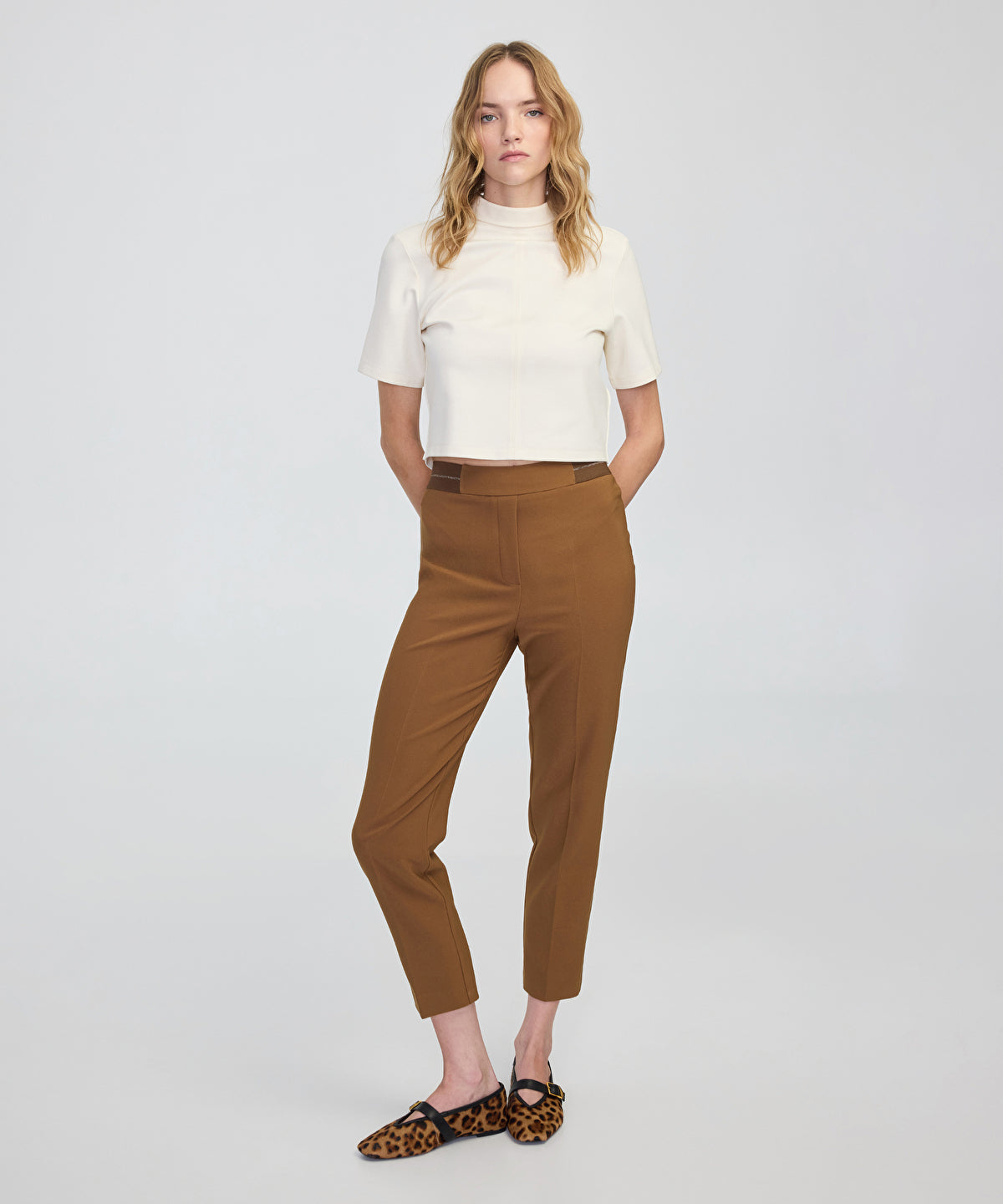 Metallic Stripe Skinny Trousers