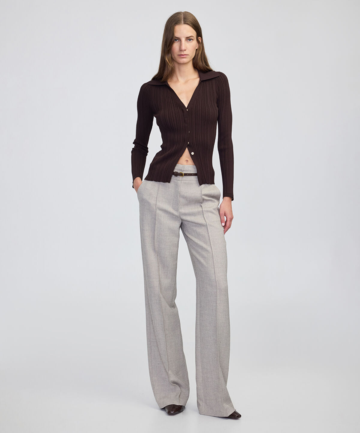 Belted Wide-Leg Trousers