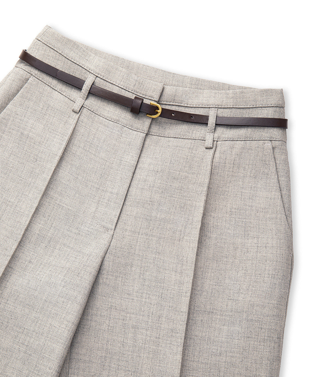 Belted Wide-Leg Trousers