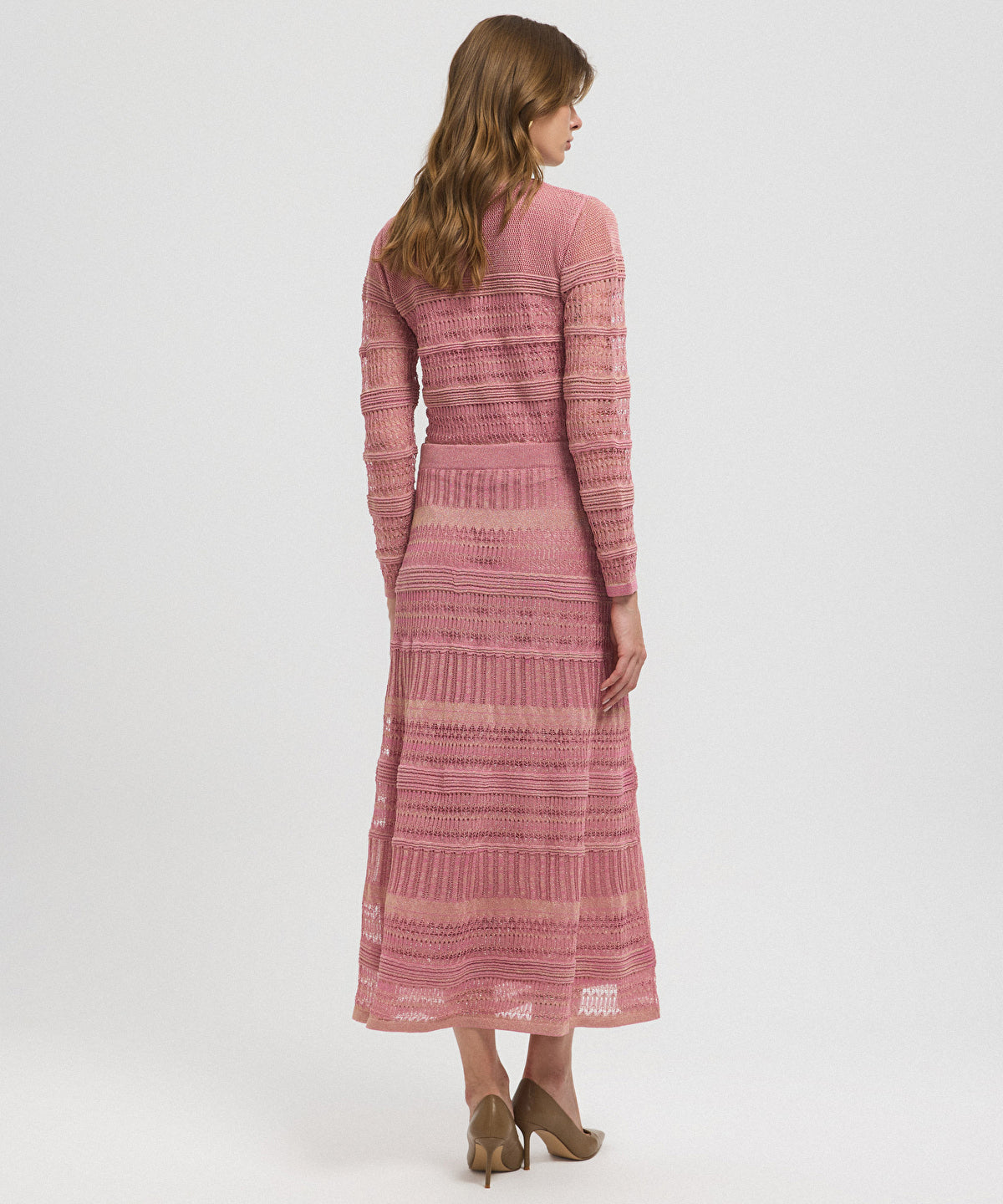 Contrast Textured Knit Skirt