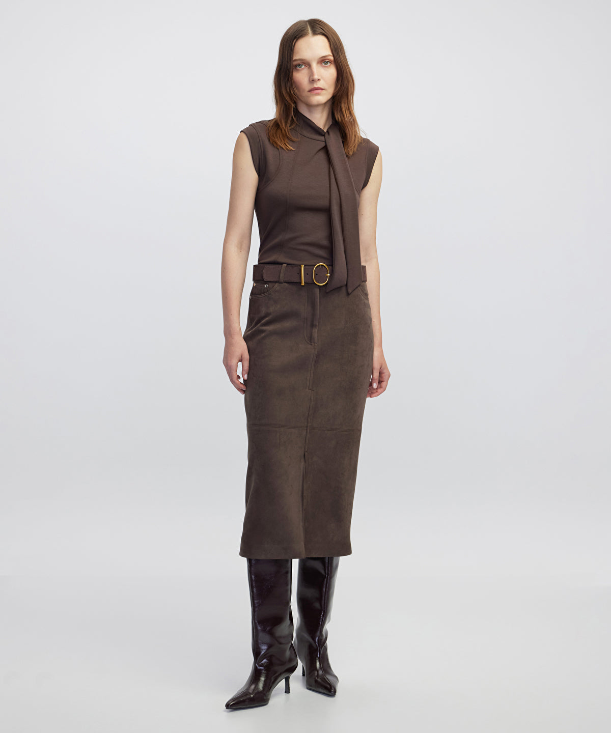 Suede-Effect Mini Skirt