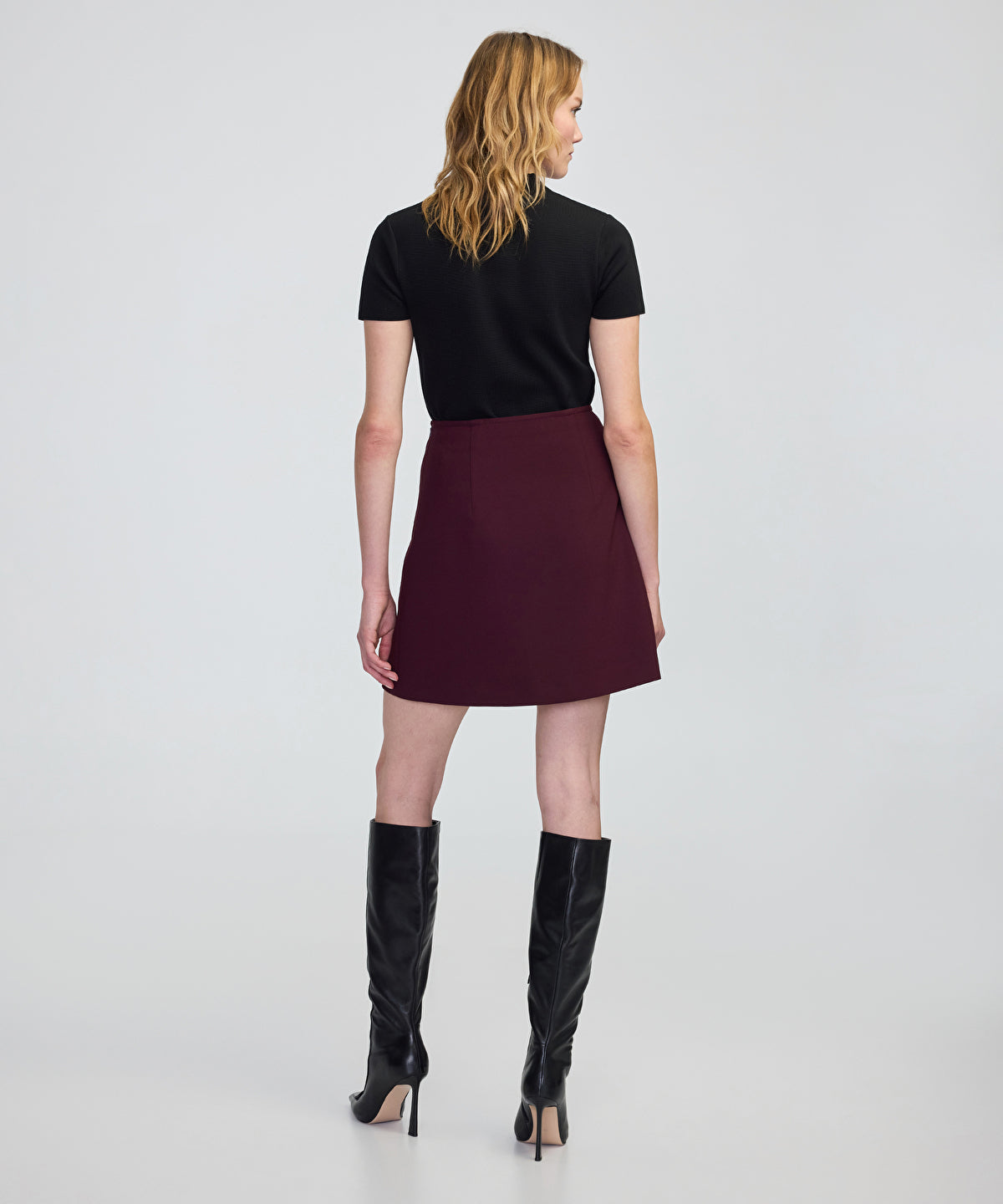 Contrast Button Skirt