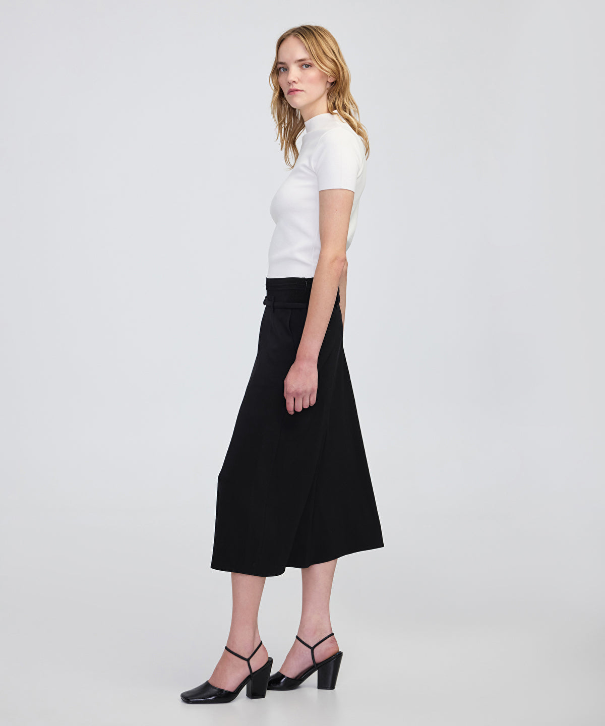 Belted Midi Skirt
