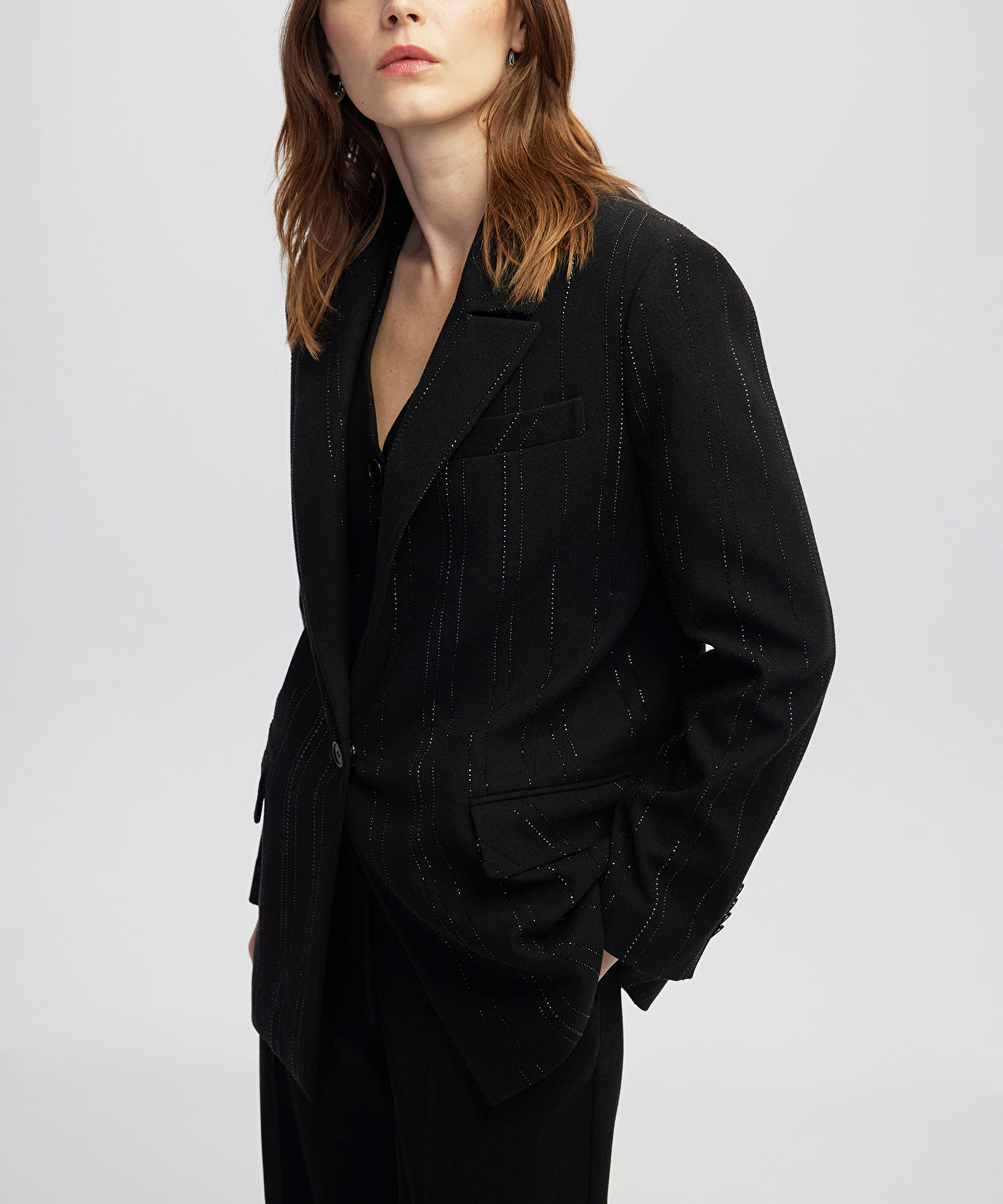 Zoomed Rhinestone Blazer