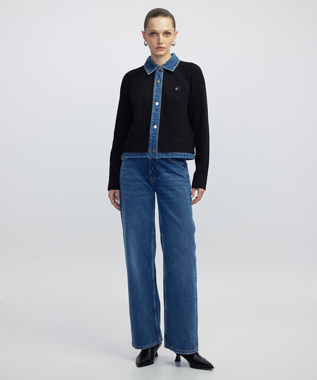 Denim-Trimmed Jacket