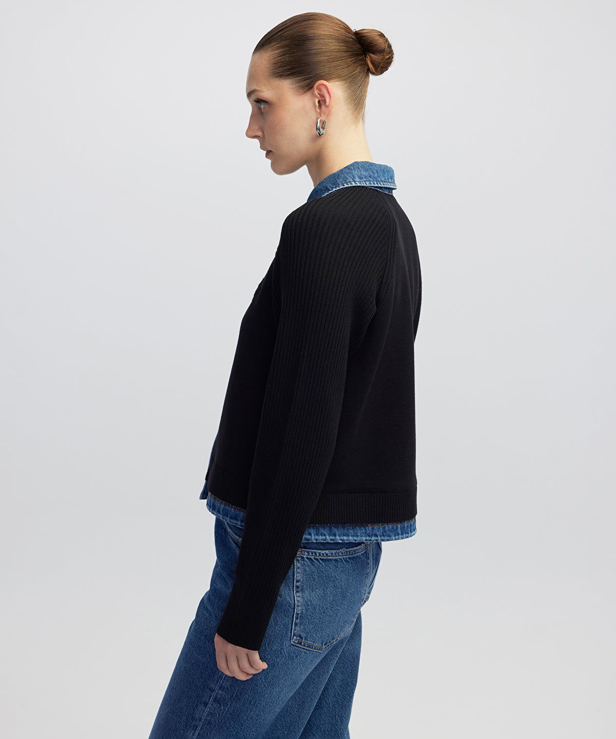 Denim-Trimmed Jacket