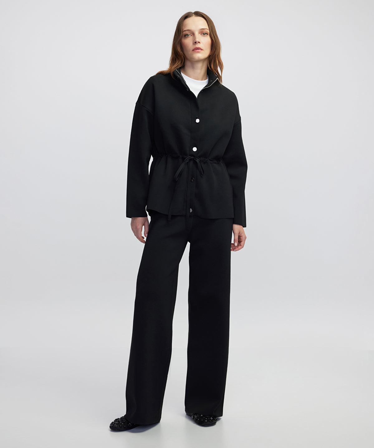 Adjustable Waist Knit Jacket