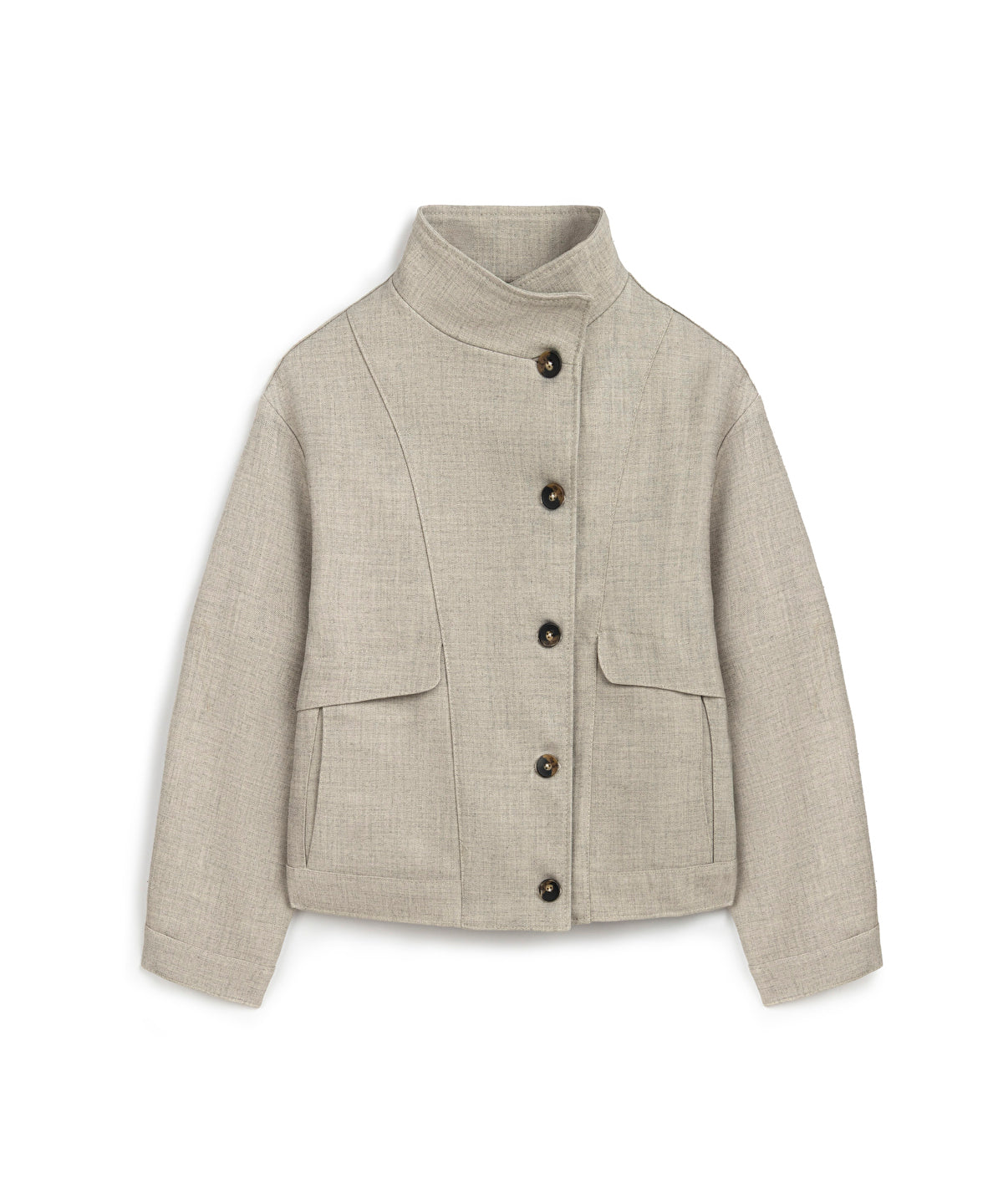 High-Collar Boxy Jacket