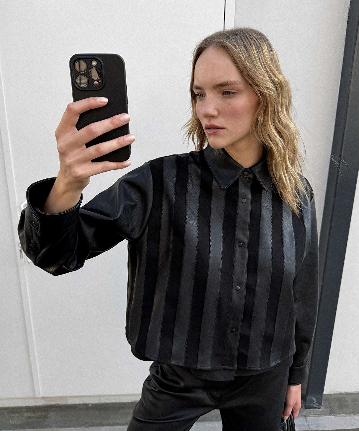 Zoomed Mixed Media Layered Jacket