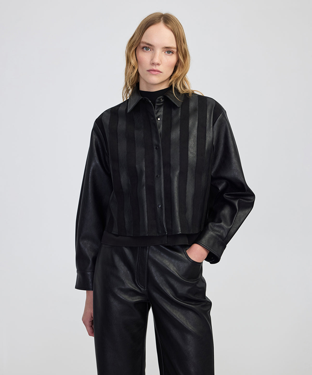 Zoomed Mixed Media Layered Jacket