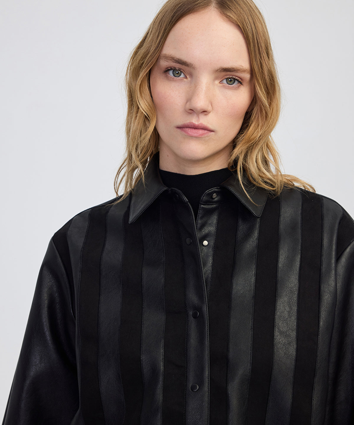 Zoomed Mixed Media Layered Jacket