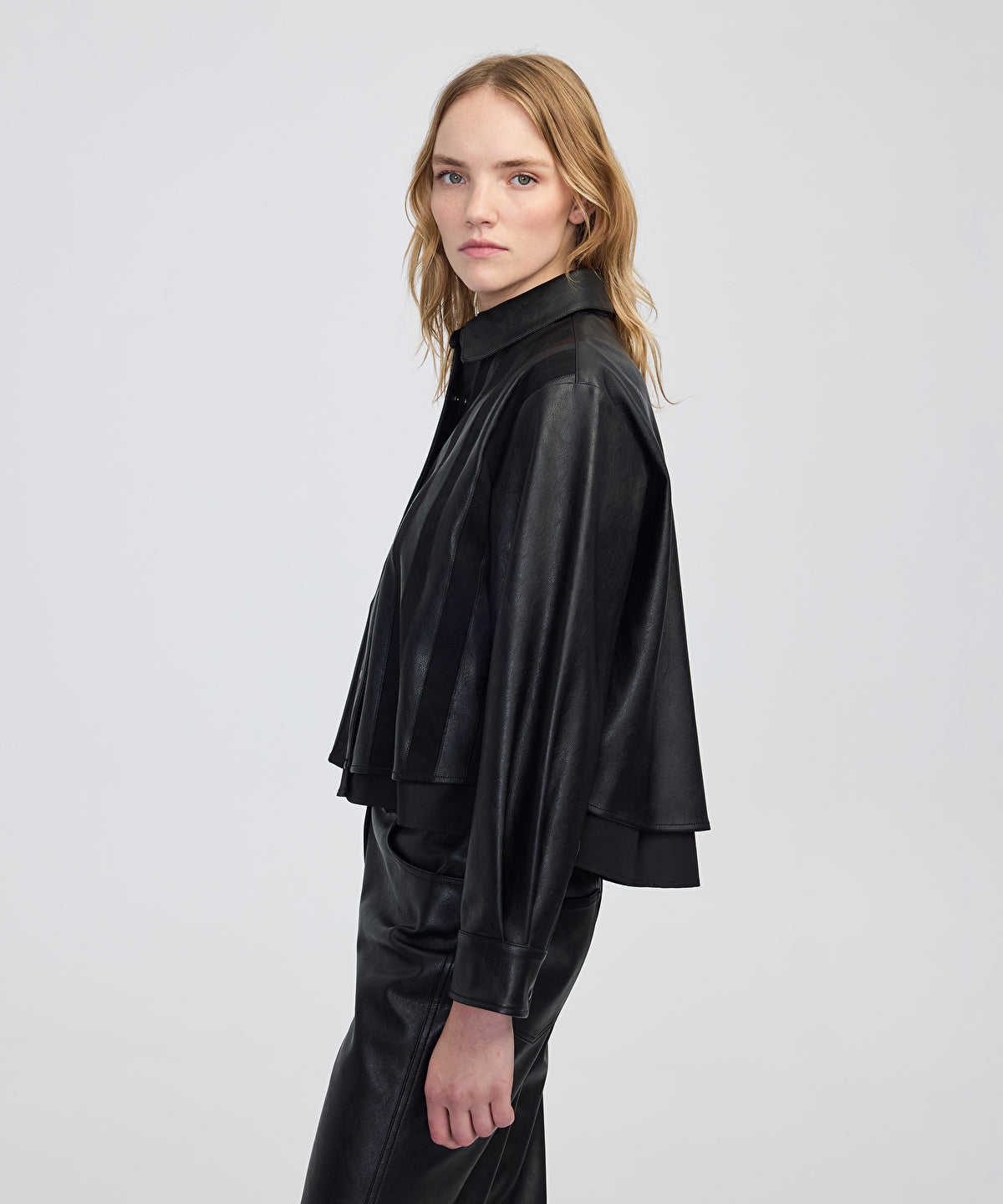 Zoomed Mixed Media Layered Jacket