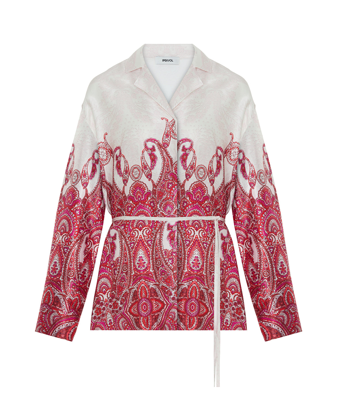 Color-Block Belted Blouse