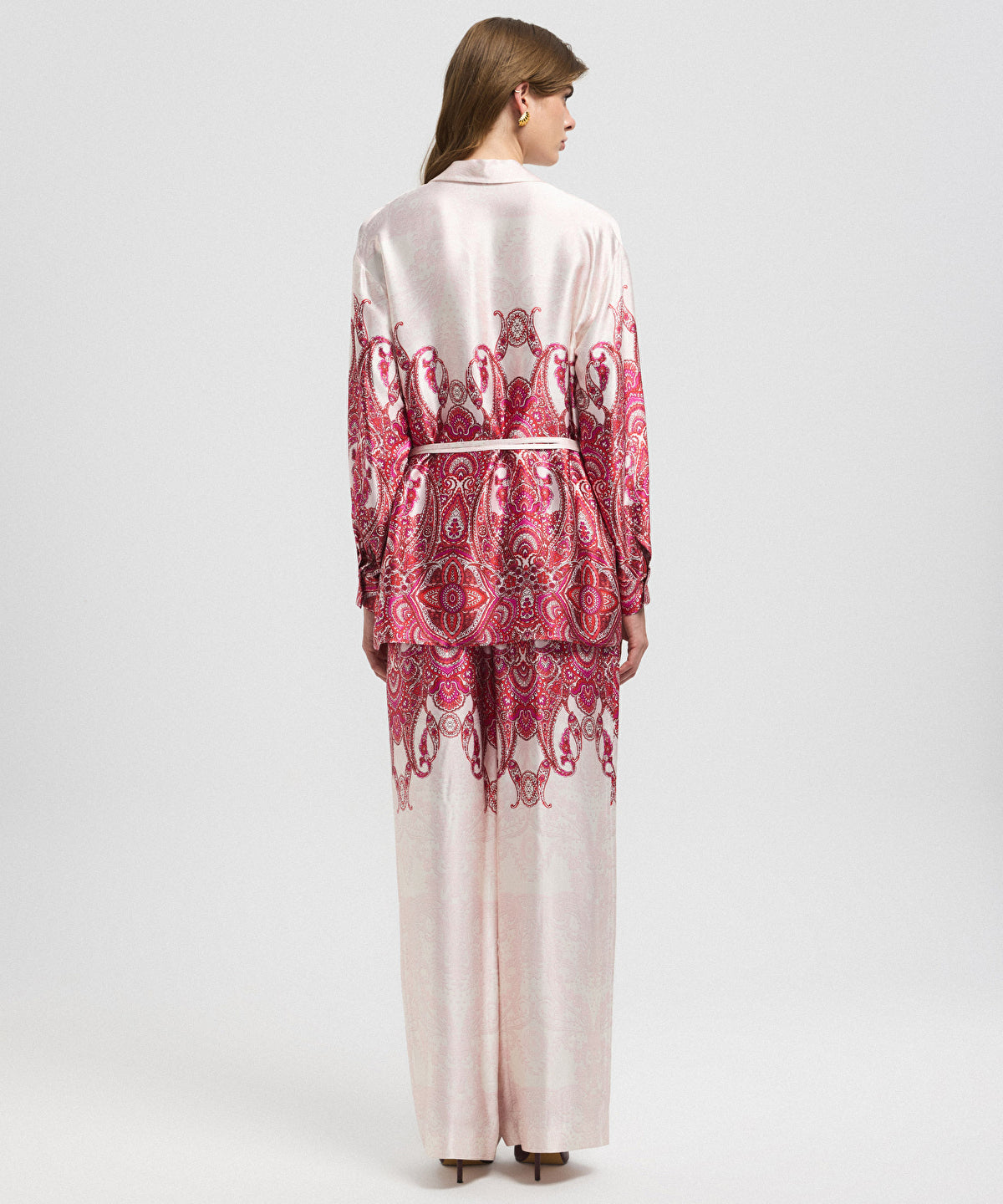 Color-Block Belted Blouse