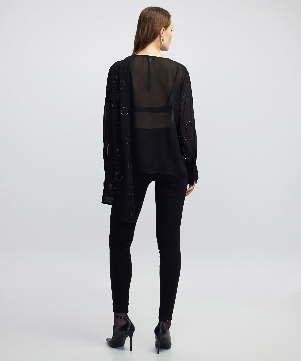 Rhinestone Chiffon Blouse