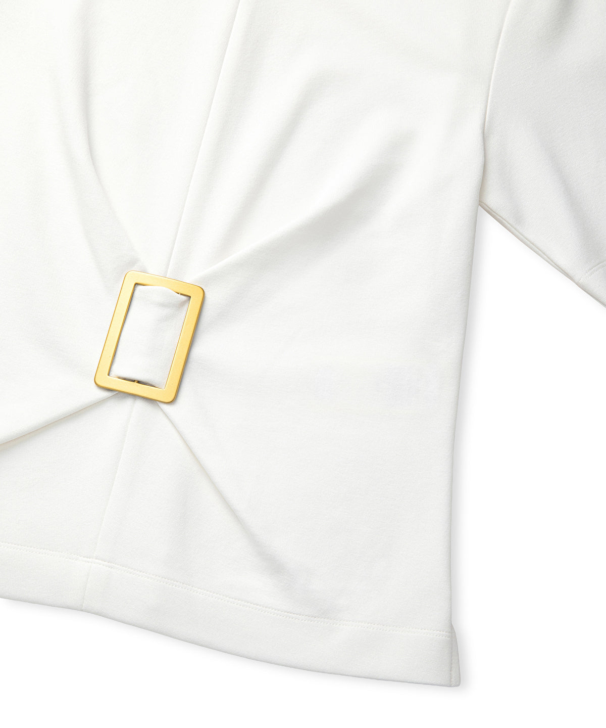 Short Sleeve Blouse with Buckle