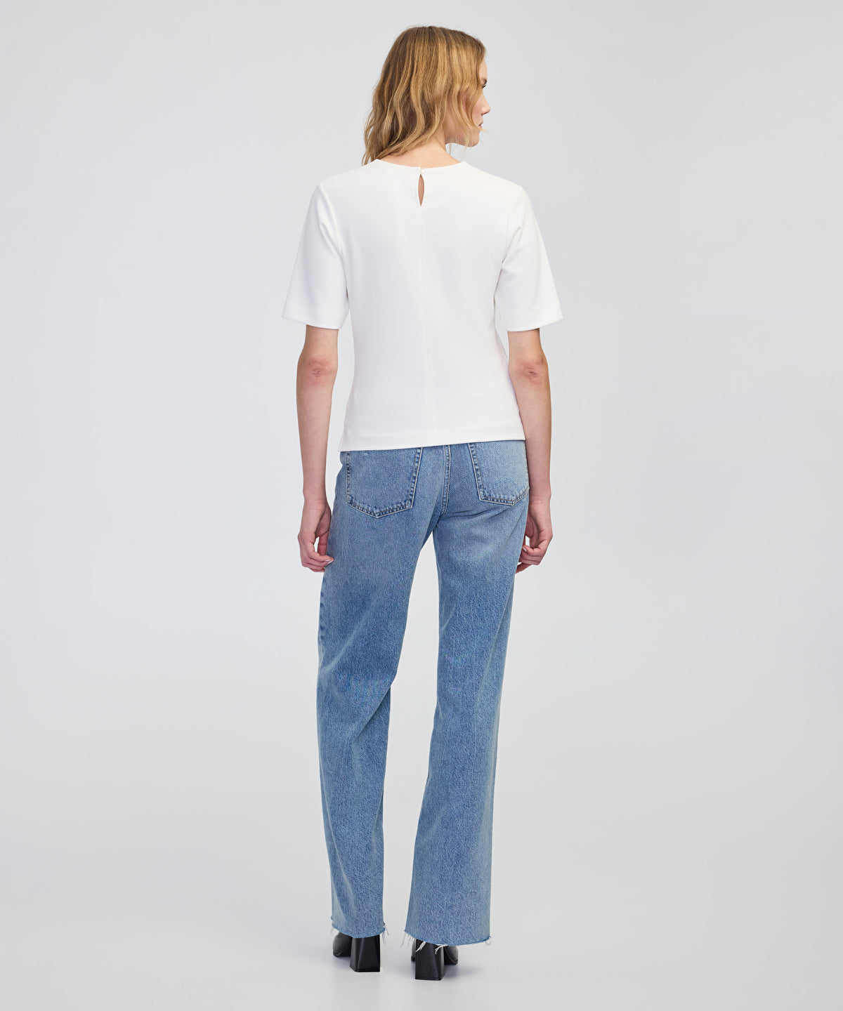 Short Sleeve Blouse with Buckle