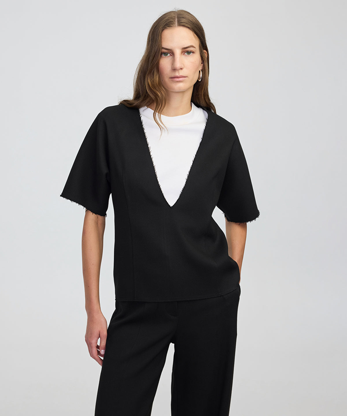 Color-Block Layered Blouse