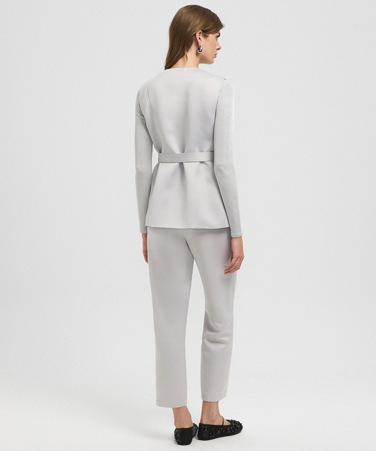 Zoomed Embroidered Belted Vest