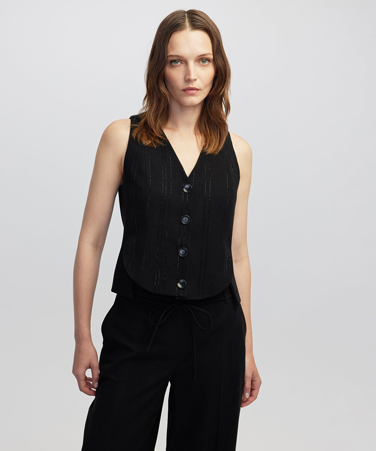 Zoomed Rhinestone Vest