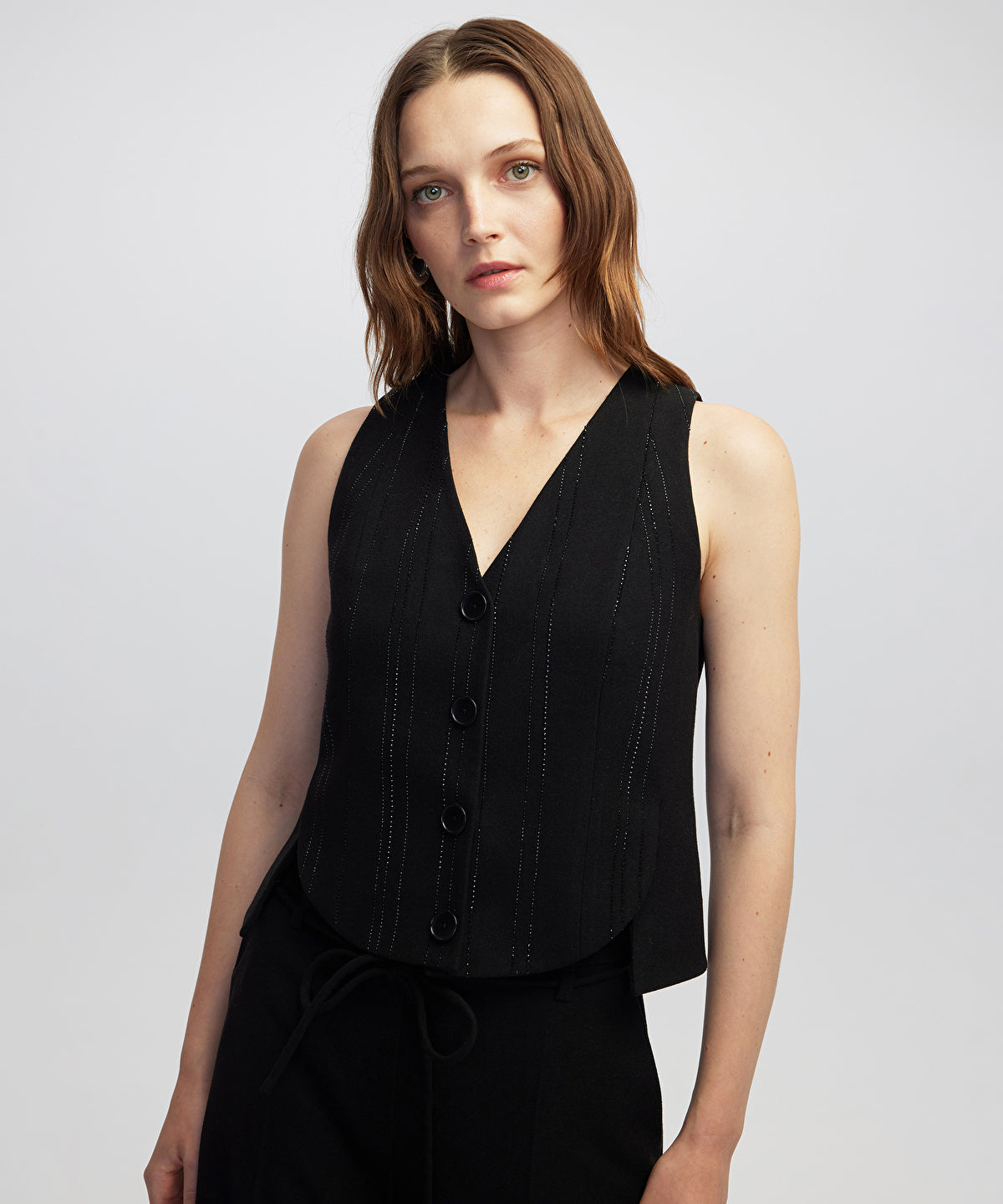 Zoomed Rhinestone Vest