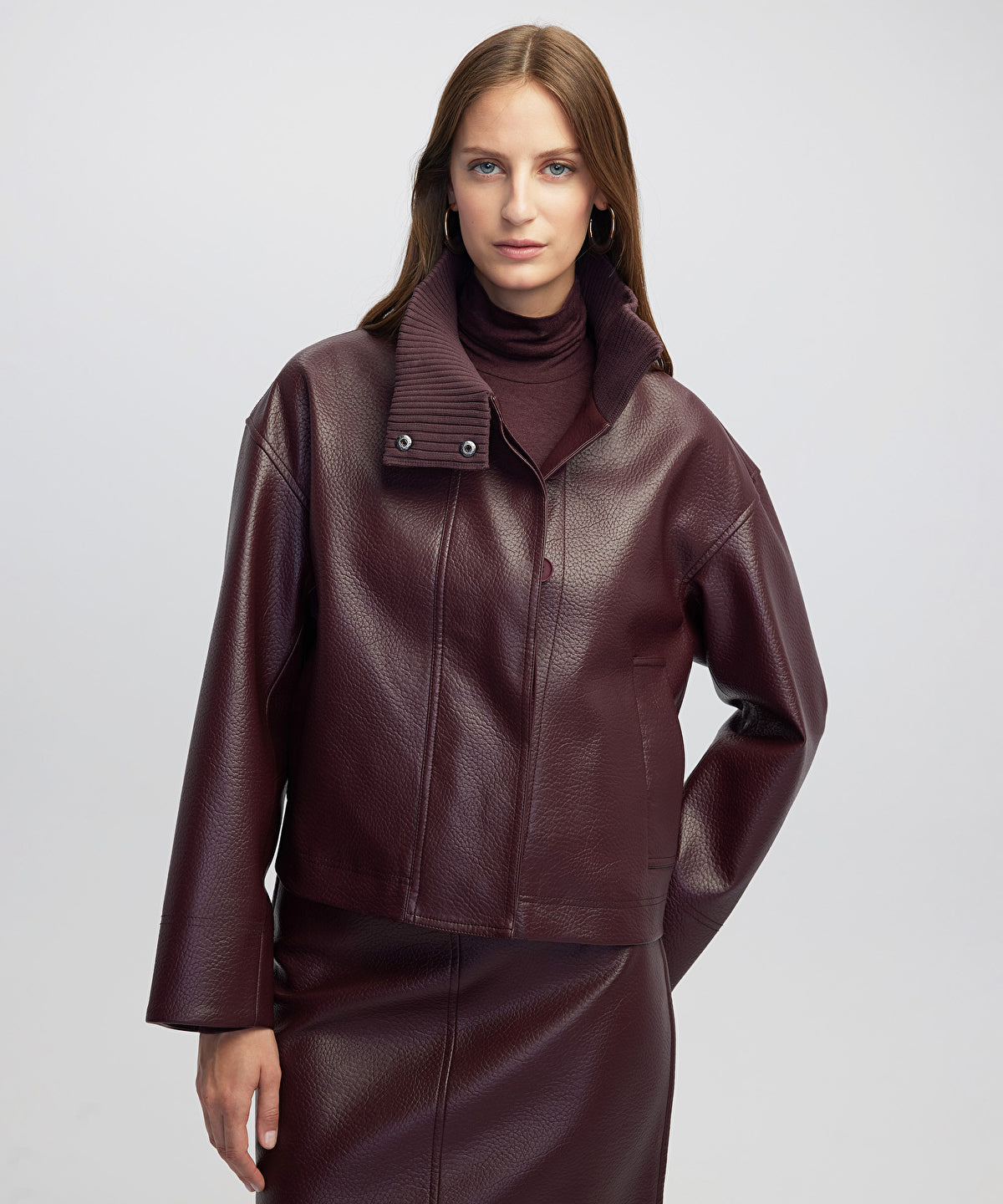Leather-Effect Coat