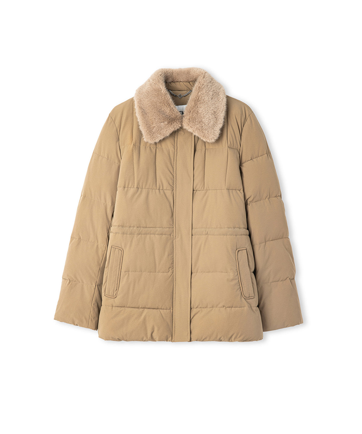 Quilted Puffer with Faux Fur Collar